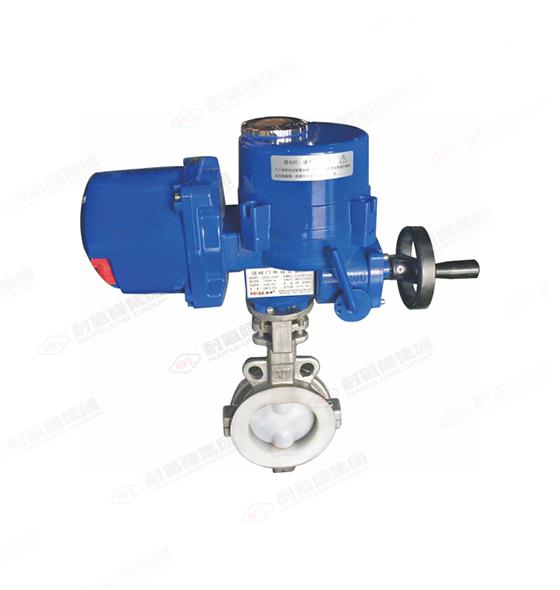 衬氟电动蝶阀（对夹式）