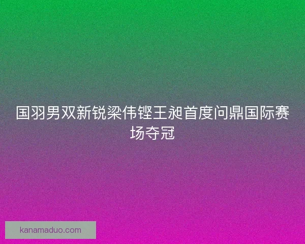 国羽男双新锐梁伟铿王昶首度问鼎国际赛场夺冠